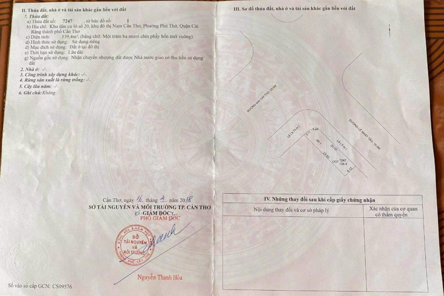 Ban Nen goc đường Mai Chí Thọ va đường Lê Nhật Tao, Phú Thứ, Cái Răng, Cái Răng, Cần Thơ